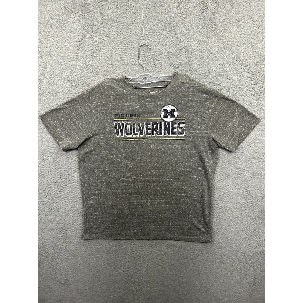 Michigan Wolverines Shirt Mens Extra Large Gray Short Sleeve Crew Neck Football